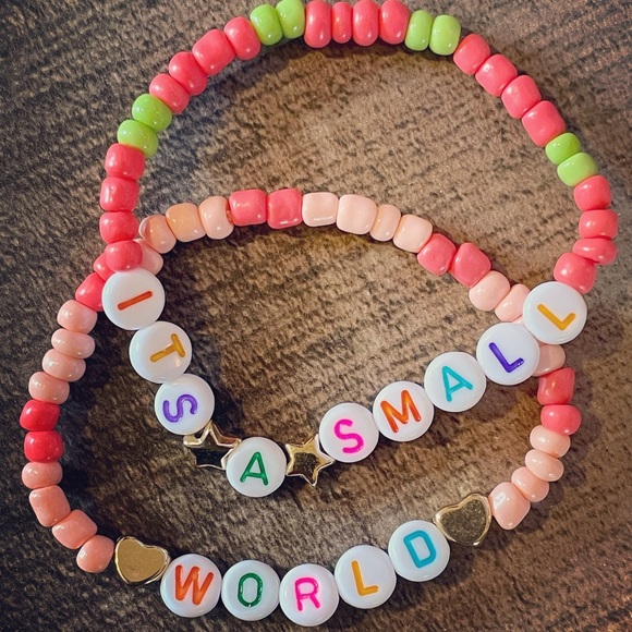 Its A Small World Disney inspired custom handmade bracelet stack set - Picture 3 of 5